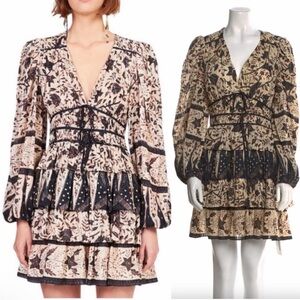 Ulla Johnson Nina Long Sleeves Tiered Mini Dress